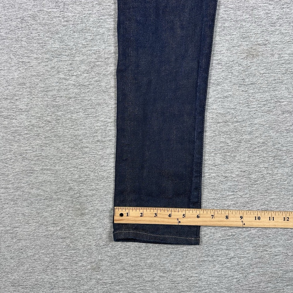 Uniqlo Jeans Mens 32x32 Blue Selvedge Kaihara Japan Denim Slim Straight Mid Rise - Picture 7 of 11